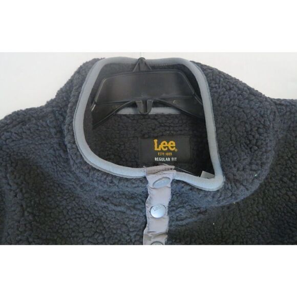 Lee LM31LK159 Men's Sz XL Charcoal Heather Sherpa Fleece 1/4 Snap Pullover $70 - Picture 5 of 7